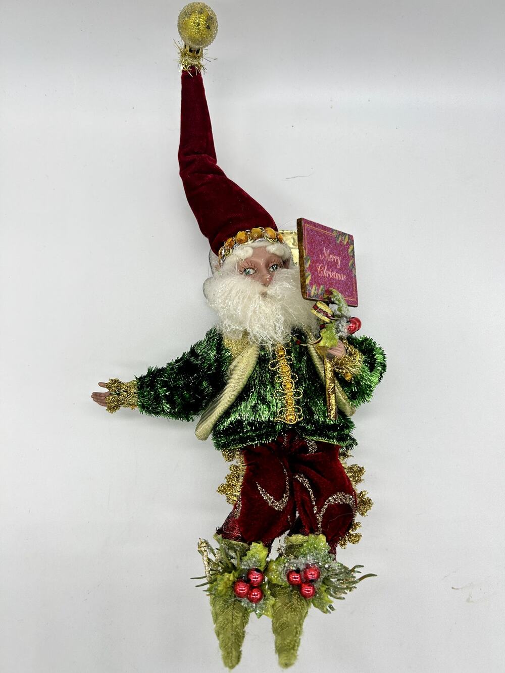 Mark Roberts Merry Christmas Fairy Green Small Holiday Decor Collectible VTG